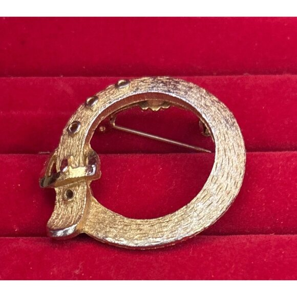 Vintage Mamselle Belt Buckle Gold-Tone Brooch Pin 1960s Collectible Jewelry - Picture 3 of 8